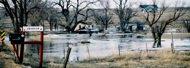 Marty's House During a Flood.  Photo by Scott Green - March 2001